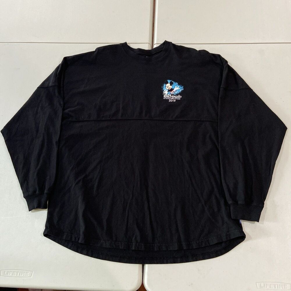 Disney D23 Expo 2019 Spirit Jersey Mickey Adult XL Black Long Sleeve Exclusive